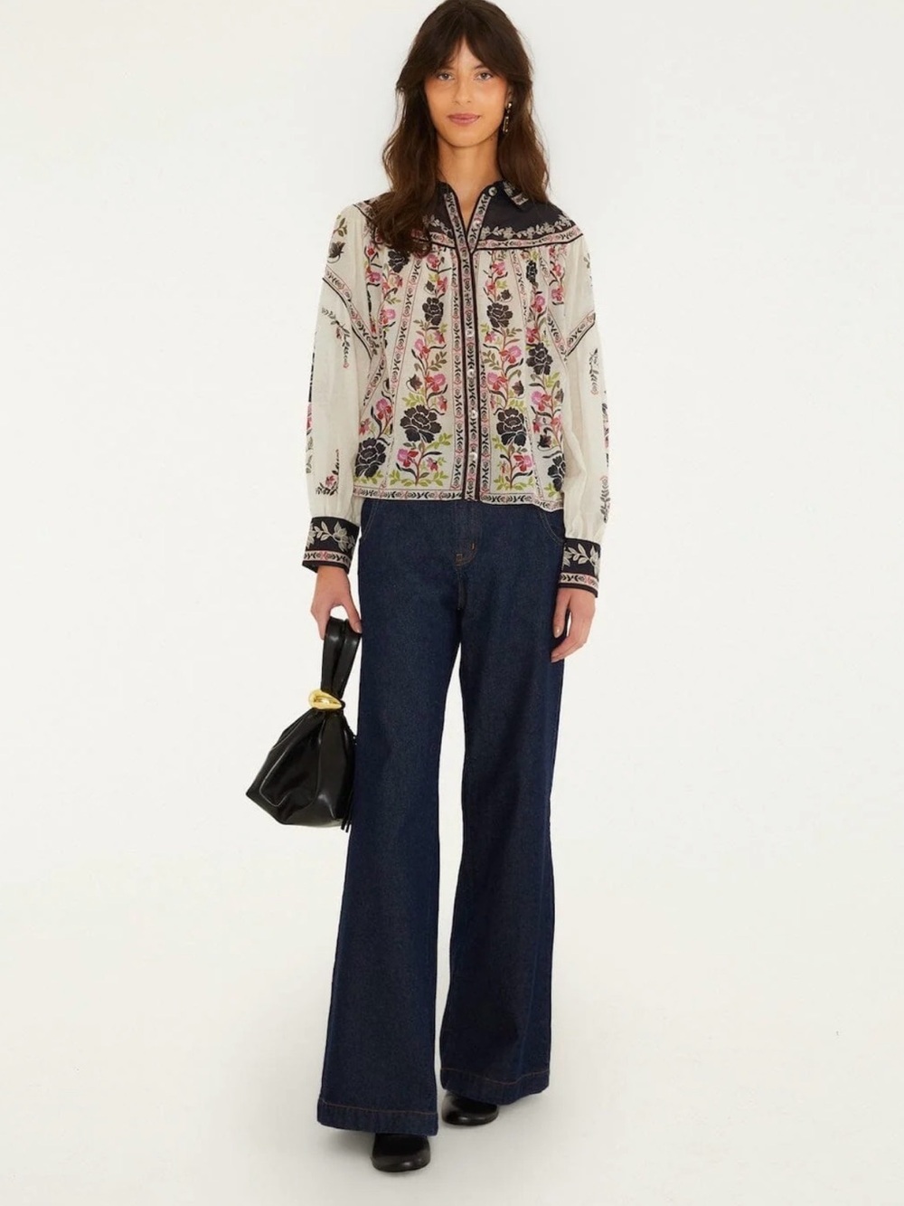 FARM Rio Delicate Floral Collared Buttoned Blouse - Picture 4 of 4